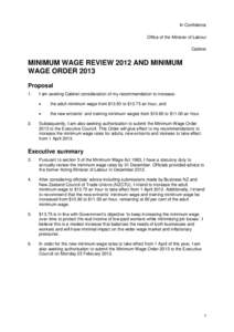 Minimum Wage Review 2012 and Minimum Wage Order 2013
