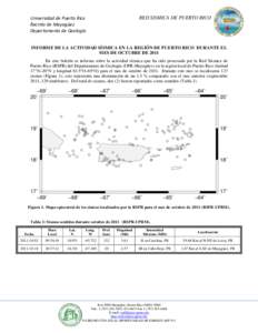 RED SISMICA DE PUERTO RICO  Universidad de Puerto Rico Recinto de Mayagüez Departamento de Geología