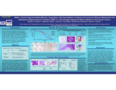 Abstract: LB-43  M402, a Novel Heparan Sulfate Mimetic, Synergizes with Gemcitabine to Improve Survival and Reduce Metastasis and Epithelial-to-Mesenchymal Transition (EMT) in a Genetically Engineered Mouse Model for Pan