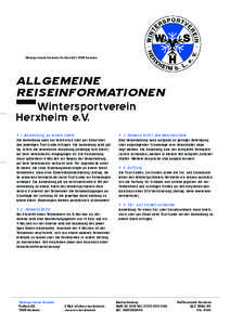 WSV Allgemeine Reiseinformationen