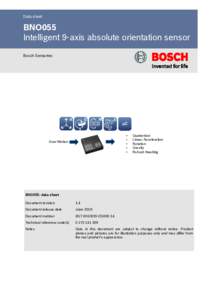 Data sheet  BNO055 Intelligent 9-axis absolute orientation sensor Bosch Sensortec