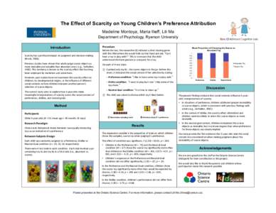 The Effect of Scarcity on Young Children’s Preference Attribution Madeline Montoya, Maria Ilieff, Lili Ma Department of Psychology, Ryerson University Procedure(  Introduction