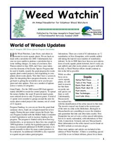 Weed Watchin’ An Annual Newsletter for Volunteer Weed Watchers Published by the New Hampshire Department of Environmental Services, Summer 2009