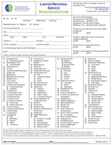 LAWYER REFERRAL SERVICE REGISTRATION FORM   Mr.