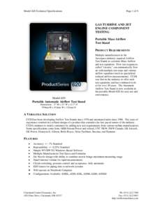 Model 620 Technical Specifications  Page 1 of 9 GAS TURBINE AND JET ENGINE COMPONENT