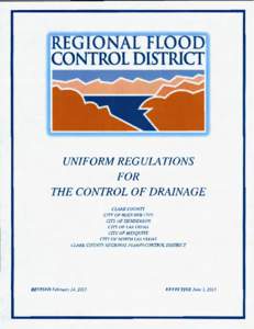 Uniform Regulations for the Control of Drainage - June 1, 2013