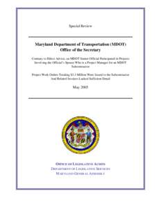 Maryland Department of Transportation - Office of the Secretary
