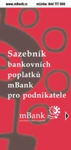 Sazebník bankovních poplatků mBank pro podnikatele