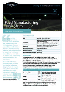 shining the Innovation on light  Food Manufacturing Case Study Energy saving LED lighting retrofit