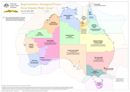 Representative Aboriginal/Torres Strait Islander Body Areas* Torres Strait Strait Torres