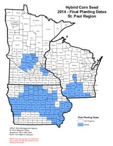 Kittson  Roseau Hybrid Corn Seed[removed]Final Planting Dates