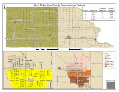 ±  2011 Richardson County Commissioner Districts State Hwy 67  US Hwy 75