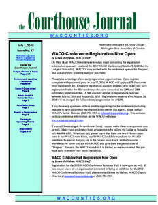 the  Courthouse Journal W A C O U N T I E S.O R G  Washington Association of County Officials 