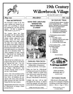 19th Century Willowbrook Village … the way life used to be! May[removed]New and IMPROVED