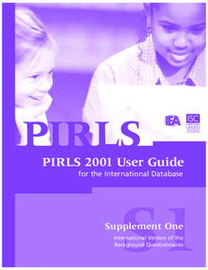 PIRLS 2001 User Guide for the International Database: Supplement 1