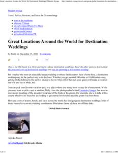 Great Locations Around the World for Destination Weddings | Maiden Voyage  1 of 13 http://maiden-voyage-travel.com/great-global-locations-for-destination-...