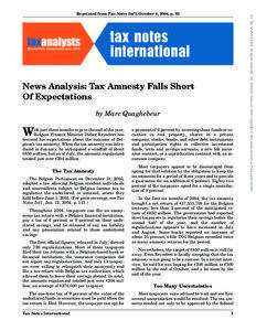 Tax Amnesty Falls Short of Expectations, Tax Notes International, 4 October 2004, p. 23.