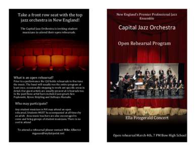    	
   Take	
  a	
  front	
  row	
  seat	
  with	
  the	
  top	
   jazz	
  orchestra	
  in	
  New	
  England!	
  