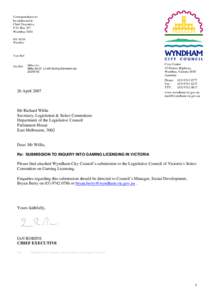 Microsoft Word - Submission to Gaming Licensing Inquiry_260407 .doc