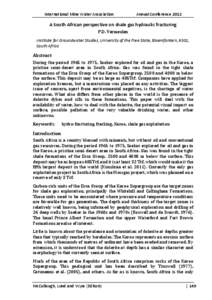 Stratigraphy / Hydraulic engineering / Hydrology / Hydrogeology / Aquifers / Hydraulic fracturing / Ecca Group / Shale gas / Karoo Supergroup / Geology / Geography of Africa / Africa