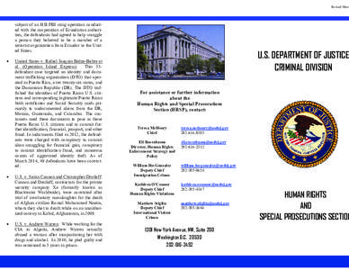 Office of Special Investigations / Federal Bureau of Investigation / Genocide / Law / Government / U.S. Immigration and Customs Enforcement / Domestic Security Section / Bureau of Diplomatic Security