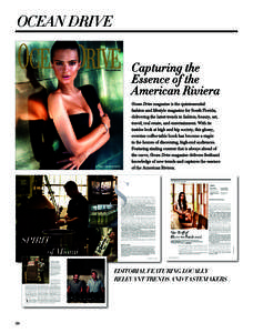 OCEAN DRIVE  EDITORIAL FEATURING LOCALLY RELEVANT TRENDS AND TASTEMAKERS  26