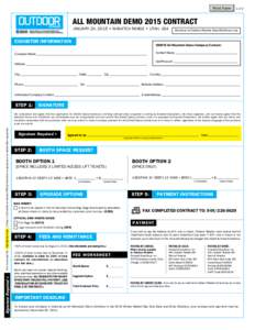 Print Form  1 of 2 ALL MOUNTAIN DEMO 2015 contract JANUARY 20, 2015 • WASATCH RANGE • UTAH, USA