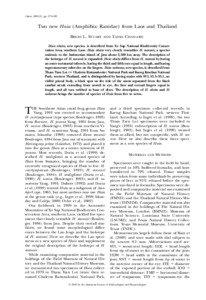 Copeia, 2005(2), pp. 279–289  Two new Huia (Amphibia: Ranidae) from Laos and Thailand