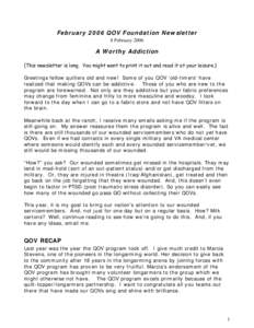 Microsoft Word - February 2006 QOV Foundation Newsletter.doc