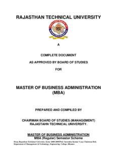 Business / Engineering College /  Bikaner / Master of Business Administration / Education