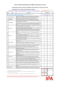 Information Security Self-Assessment for SMEs that takes only five minutes Self-Assessment Sheet for Information Security Measures Recommended for Introductory-Level Users 　　　　　　　Review again for your compa