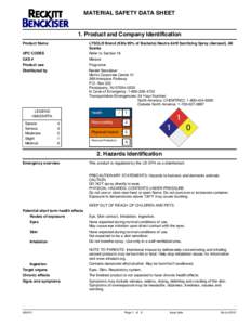 MATERIAL SAFETY DATA SHEET . 1. Product and Company Identification space