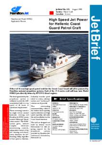 JetBrief No. 315 August 1999 Service: Patrol Craft Location: Greece