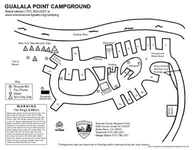 GUALALA POINT CAMPGROUND  Reservations[removed]or www.sonomacountyparks.org/camping  Gualala River