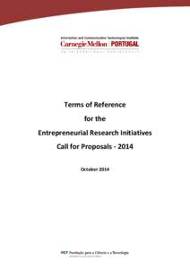 Terms of Reference for the Entrepreneurial Research Initiatives Call for Proposals[removed]October 2014