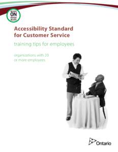 Accessibility Standard for Customer Service training tips for employees organizations with 20 or more employees