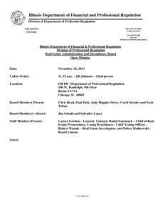 Illinois Department of Financial and Professional Regulation Division of Department of Profession Regulation PAT QUINN Governor  MANUEL FLORES