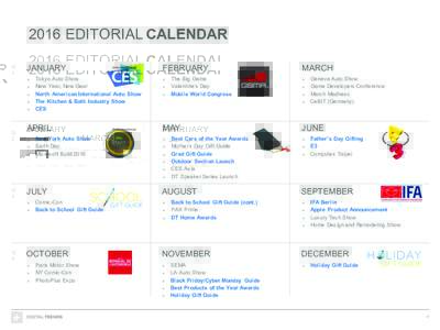 2016  EDITORIAL  CALENDAR Q 1 JANUARY +