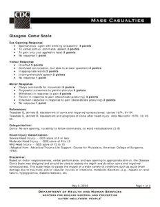 Glasgow Coma Scale / Coma scale / Coma / Abnormal posturing / Consciousness / Advanced trauma life support / Head injury / Paediatric Glasgow Coma Scale / FOUR score / Medicine / Emergency medicine / Intensive care medicine