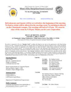 Agenda / Public comment / Neighborhood councils / West Hills /  Los Angeles / Minutes / Geography of California / Southern California / Meetings / Parliamentary procedure / Government