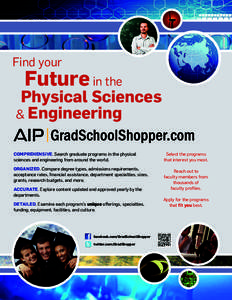 Find your  Future in the Physical Sciences & Engineering