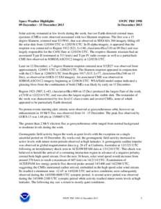 Space Weather Highlights 09 December - 15 December 2013 SWPC PRF[removed]December 2013