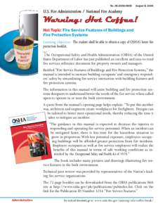 Hot Coffee: Fire Service Features of Buildings and Fire Protection Systems