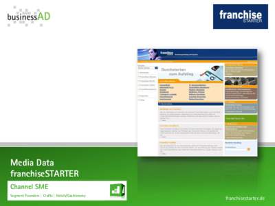 Media Data franchiseSTARTER Channel SME Segment Founders | Crafts | Hotels/Gastronomy  franchisestarter.de