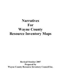 Narratives For Wayne County Resource Inventory Maps  Revised October 2007
