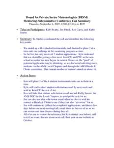 Microsoft Word - BPSM Mentoring Subcommittee Telecon Summary_6Sep07.doc