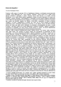 Breve nota biografica * A cura di Giuseppe Amari. Federico Caffè nasce il 6 gennaio 1914 a Castellamare Adriatico, da famiglia economicamente