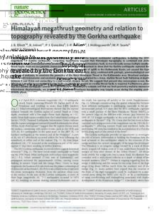 Himalayan megathrust geometry and relation to topography revealed by the Gorkha earthquake