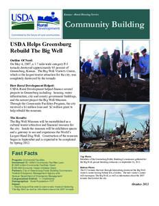 Kansas—Rural Housing Service  Community Building USDA Helps Greensburg Rebuild The Big Well Outline Of Need: