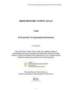 Contact Sarah Gearty at [removed] if you wish to cite this document in a publication  IRISH HISTORIC TOWNS ATLAS